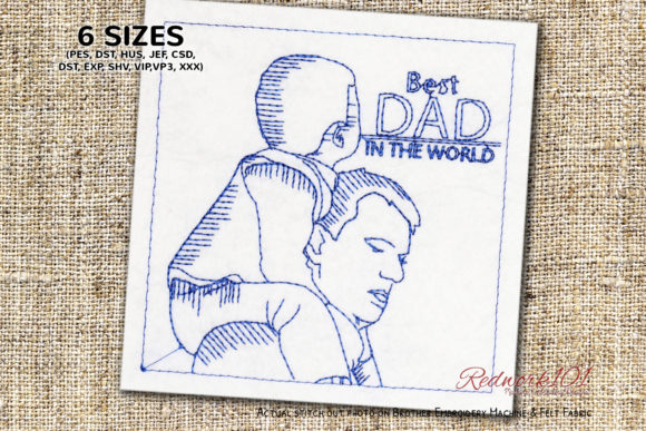 Best Dad in the World Redwork Design Review