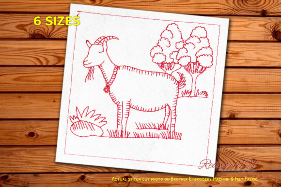 Goat in a Meadow Redwork: Etsy Seller Review
